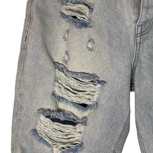 Asos Design Men's Slim Denim Shorts Distressed With Rips Light Wash Blue W30 NWT - Picture 9 of 16